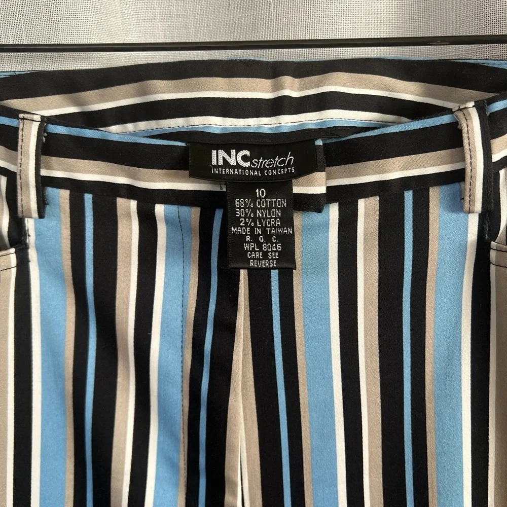 Vintage INC Stretch International Concepts Women’s Striped Pants - Picture 2 of 8